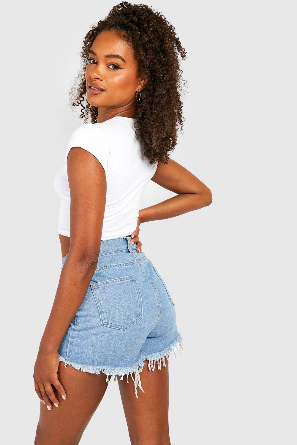 Womens tall store denim shorts